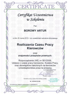 Certyfikat No Limit Studio 2013.03.26